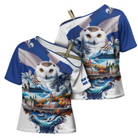 Quebec Snowy Owl Heritage Cross Shoulder Shirt Flag Day Edition