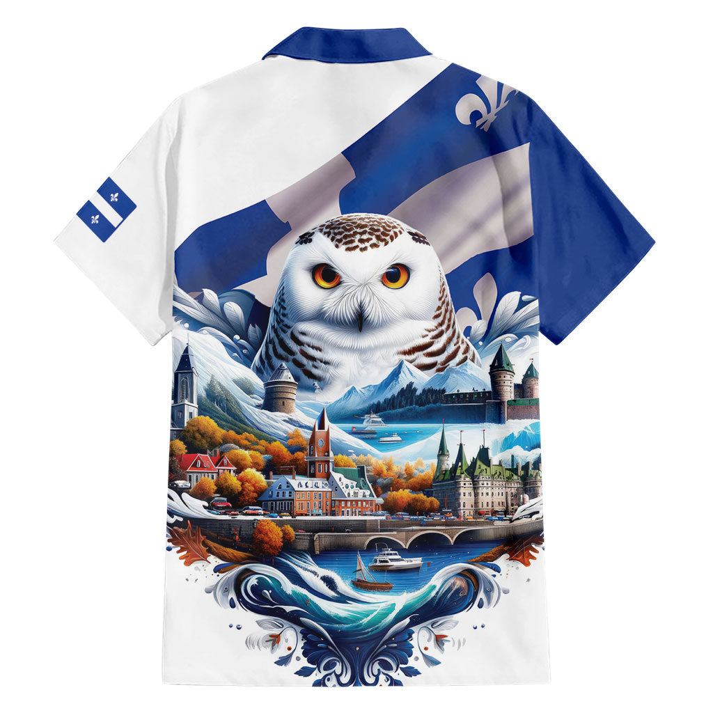 Quebec Snowy Owl Heritage Hawaiian Shirt Flag Day Edition