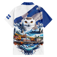 Quebec Snowy Owl Heritage Hawaiian Shirt Flag Day Edition