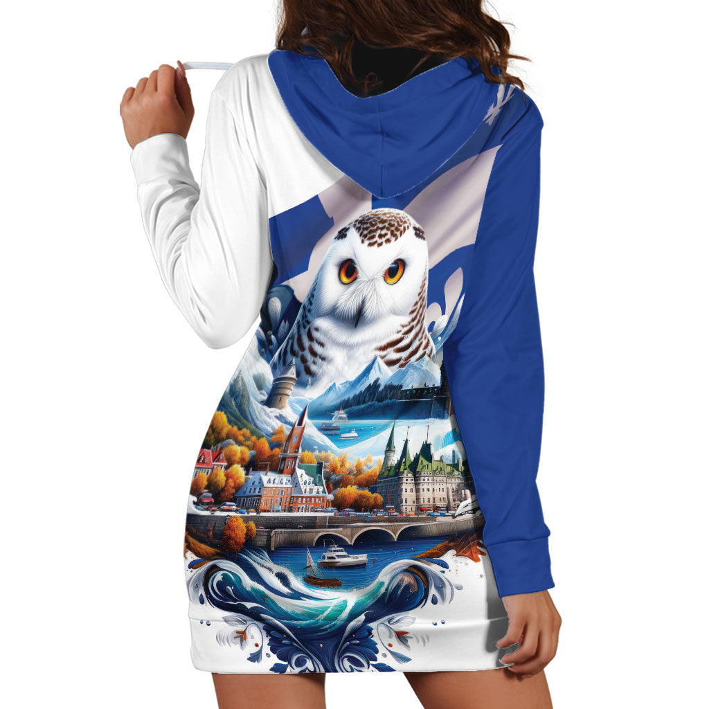Quebec Snowy Owl Heritage Hoodie Dress Flag Day Edition