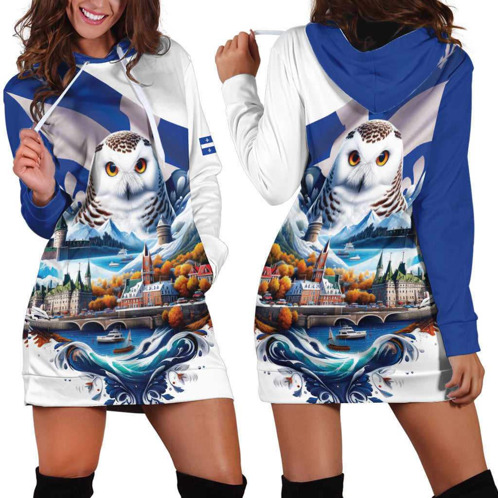 Quebec Snowy Owl Heritage Hoodie Dress Flag Day Edition