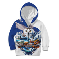 Quebec Snowy Owl Heritage Kid Hoodie Flag Day Edition