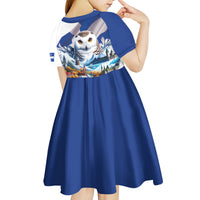 Quebec Snowy Owl Heritage Kid Short Sleeve Dress Flag Day Edition