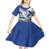 Quebec Snowy Owl Heritage Kid Short Sleeve Dress Flag Day Edition