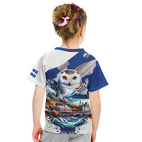 Quebec Snowy Owl Heritage Kid T Shirt Flag Day Edition
