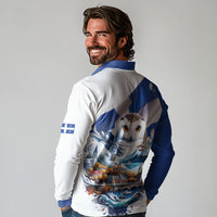 Quebec Snowy Owl Heritage Long Sleeve Polo Shirt Flag Day Edition