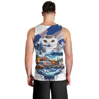 Quebec Snowy Owl Heritage Men Tank Top Flag Day Edition