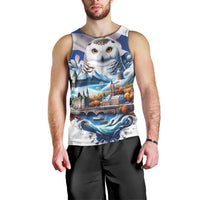 Quebec Snowy Owl Heritage Men Tank Top Flag Day Edition