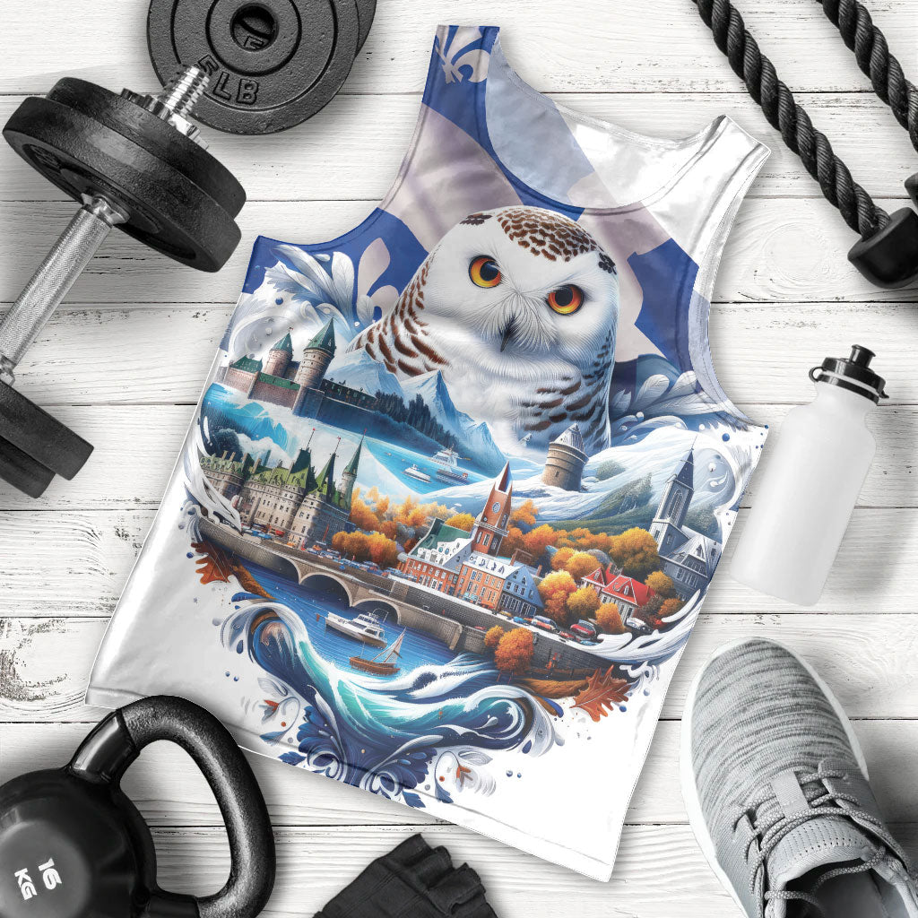Quebec Snowy Owl Heritage Men Tank Top Flag Day Edition