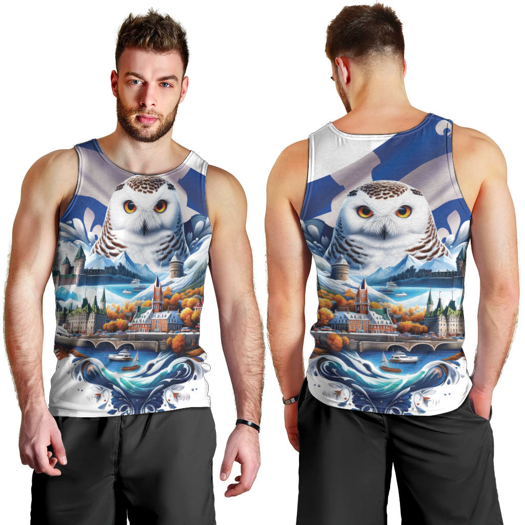 Quebec Snowy Owl Heritage Men Tank Top Flag Day Edition