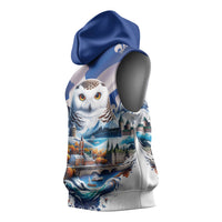 Quebec Snowy Owl Heritage Sleeveless Hoodie Flag Day Edition