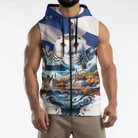 Quebec Snowy Owl Heritage Sleeveless Zip Hoodie Flag Day Edition