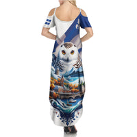 Quebec Snowy Owl Heritage Summer Maxi Dress Flag Day Edition