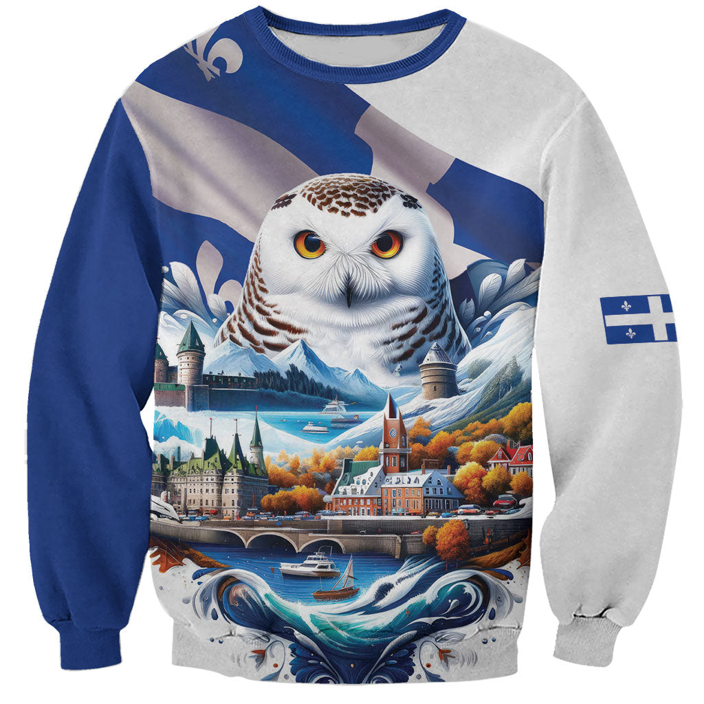 Quebec Snowy Owl Heritage Sweatshirt Flag Day Edition