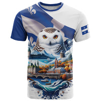 Quebec Snowy Owl Heritage T Shirt Flag Day Edition