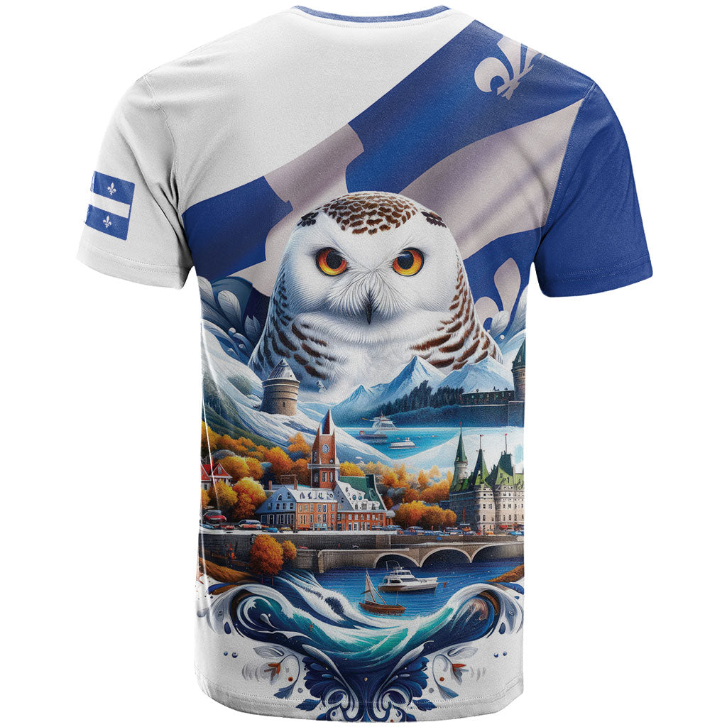 Quebec Snowy Owl Heritage T Shirt Flag Day Edition