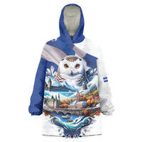 Quebec Snowy Owl Heritage Wearable Blanket Hoodie Flag Day Edition