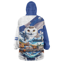 Quebec Snowy Owl Heritage Wearable Blanket Hoodie Flag Day Edition
