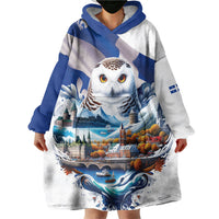 Quebec Snowy Owl Heritage Wearable Blanket Hoodie Flag Day Edition