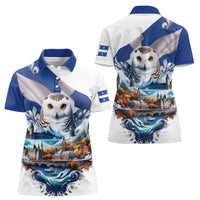 Quebec Snowy Owl Heritage Women Polo Shirt Flag Day Edition