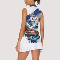 Quebec Snowy Owl Heritage Women Sleeveless Polo Shirt Flag Day Edition