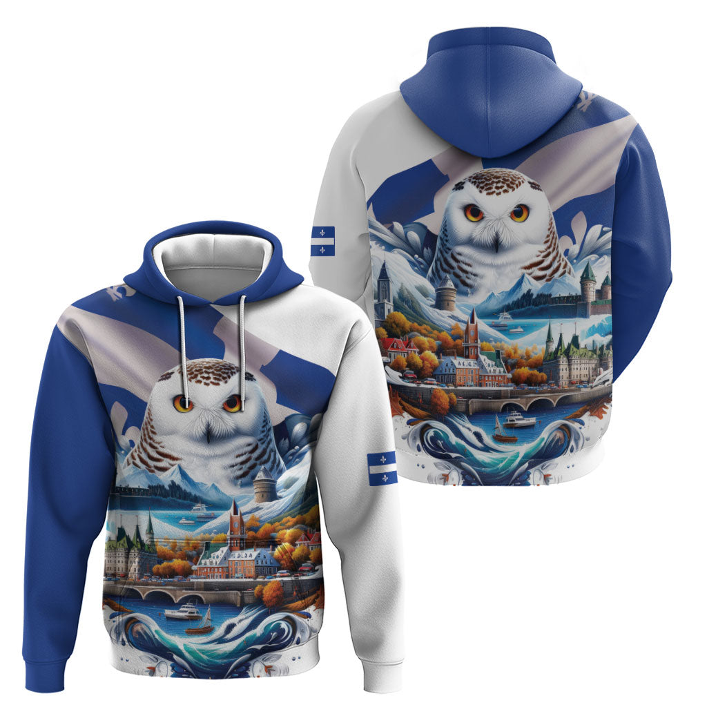 Quebec Snowy Owl Heritage Zip Hoodie Flag Day Edition