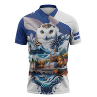 Quebec Snowy Owl Heritage Zipper Polo Shirt Flag Day Edition