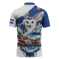Quebec Snowy Owl Heritage Zipper Polo Shirt Flag Day Edition