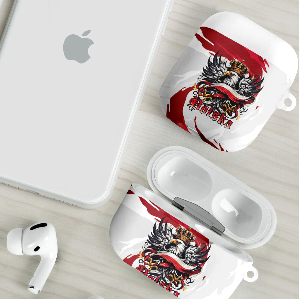 Poland National Flag Day AirPods Case Fierce Polish Eagle Crown