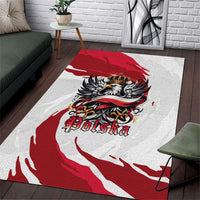 Poland National Flag Day Area Rug Fierce Polish Eagle Crown