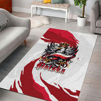 Poland National Flag Day Area Rug Fierce Polish Eagle Crown