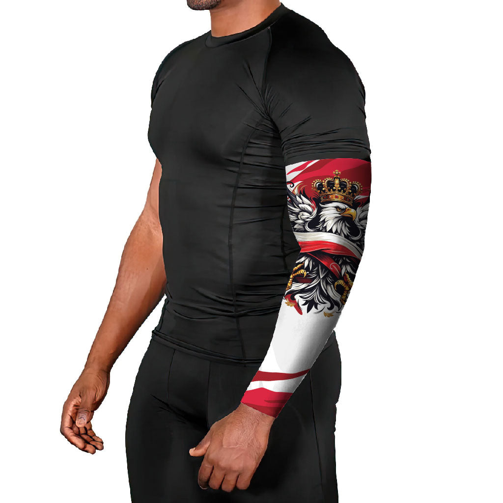 Poland National Flag Day Arm Sleeves Fierce Polish Eagle Crown