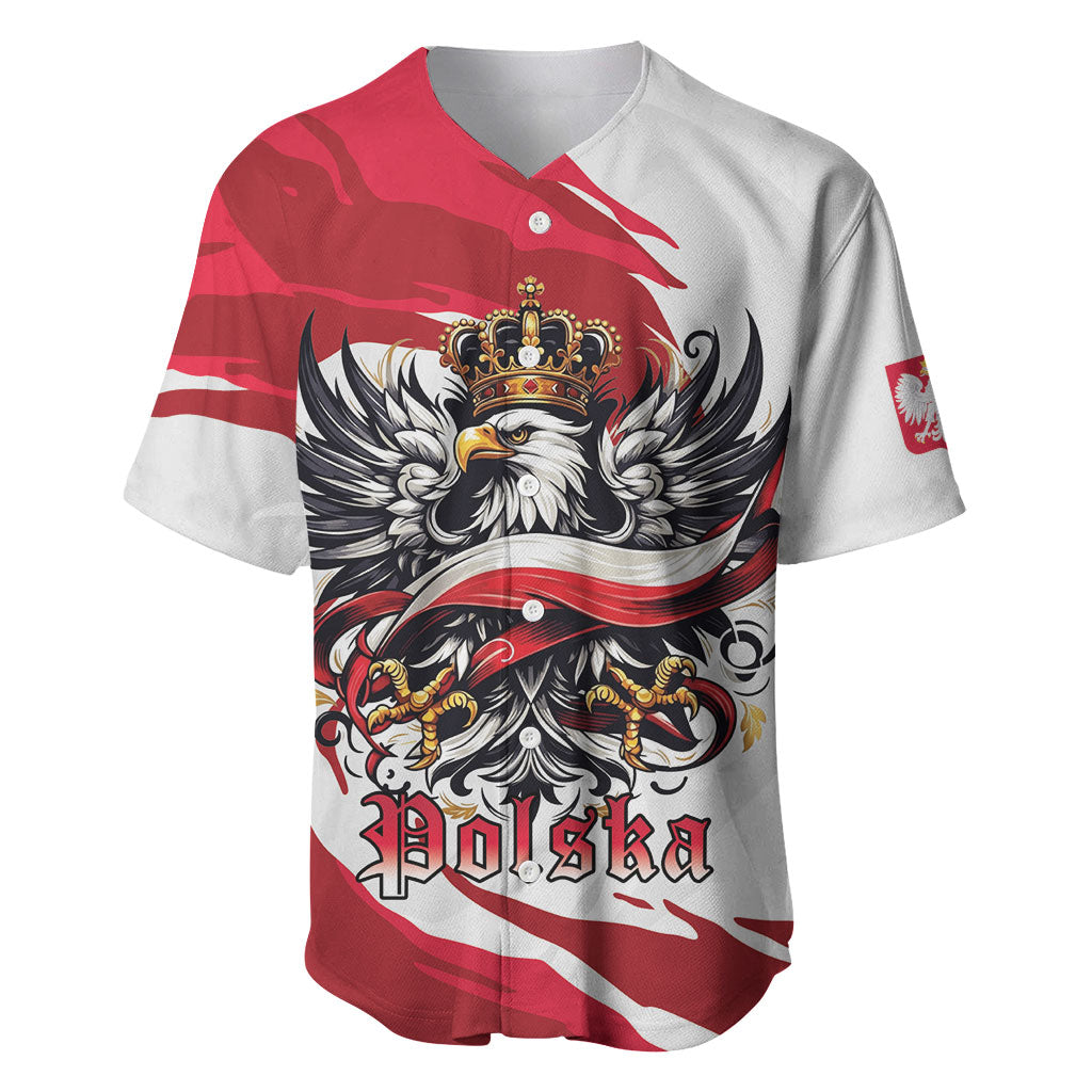 Poland National Flag Day Baseball Jersey Fierce Polish Eagle Crown
