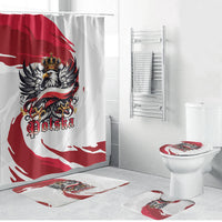Poland National Flag Day Bathroom Set Fierce Polish Eagle Crown