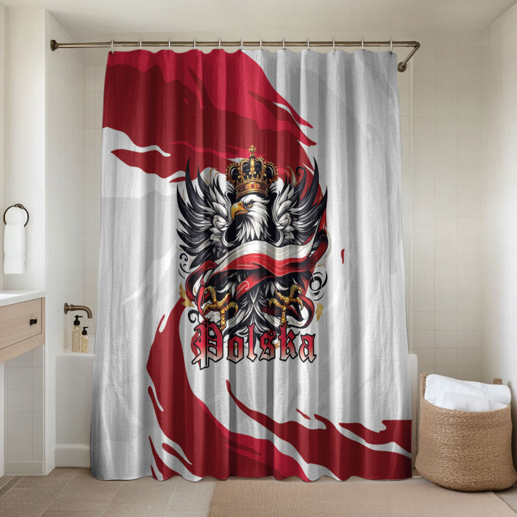 Poland National Flag Day Bathroom Set Fierce Polish Eagle Crown