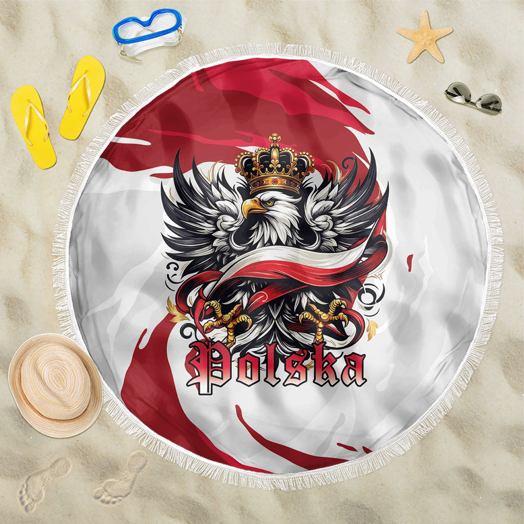 Poland National Flag Day Beach Blanket Fierce Polish Eagle Crown