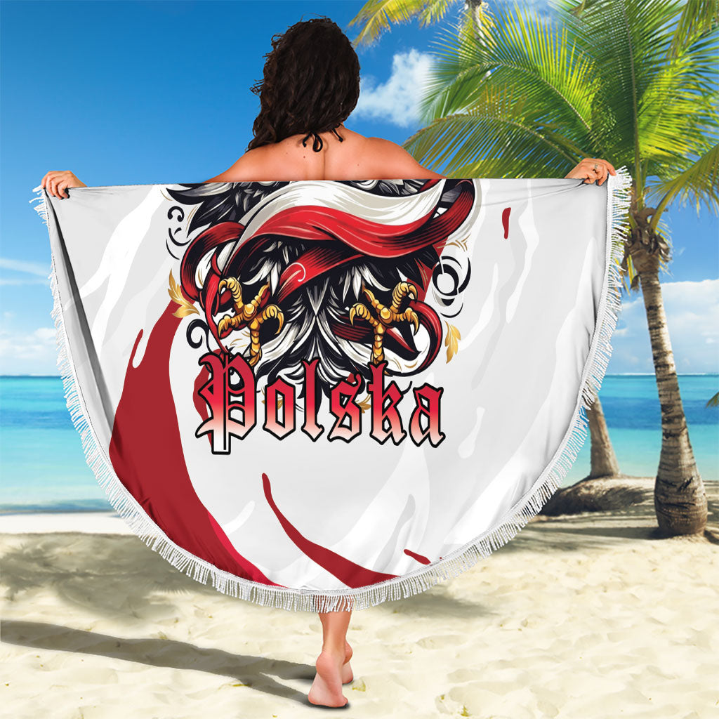 Poland National Flag Day Beach Blanket Fierce Polish Eagle Crown