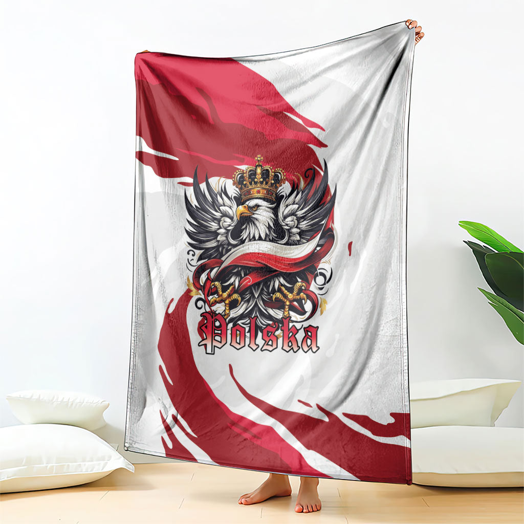 Poland National Flag Day Blanket Fierce Polish Eagle Crown