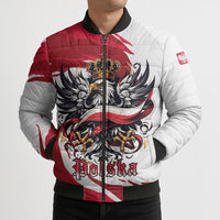 Poland National Flag Day Bomber Puffer Jacket Fierce Polish Eagle Crown