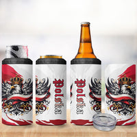 Poland National Flag Day 4 in 1 Can Cooler Tumbler Fierce Polish Eagle Crown
