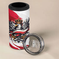 Poland National Flag Day 4 in 1 Can Cooler Tumbler Fierce Polish Eagle Crown
