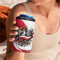 Poland National Flag Day 4 in 1 Can Cooler Tumbler Fierce Polish Eagle Crown