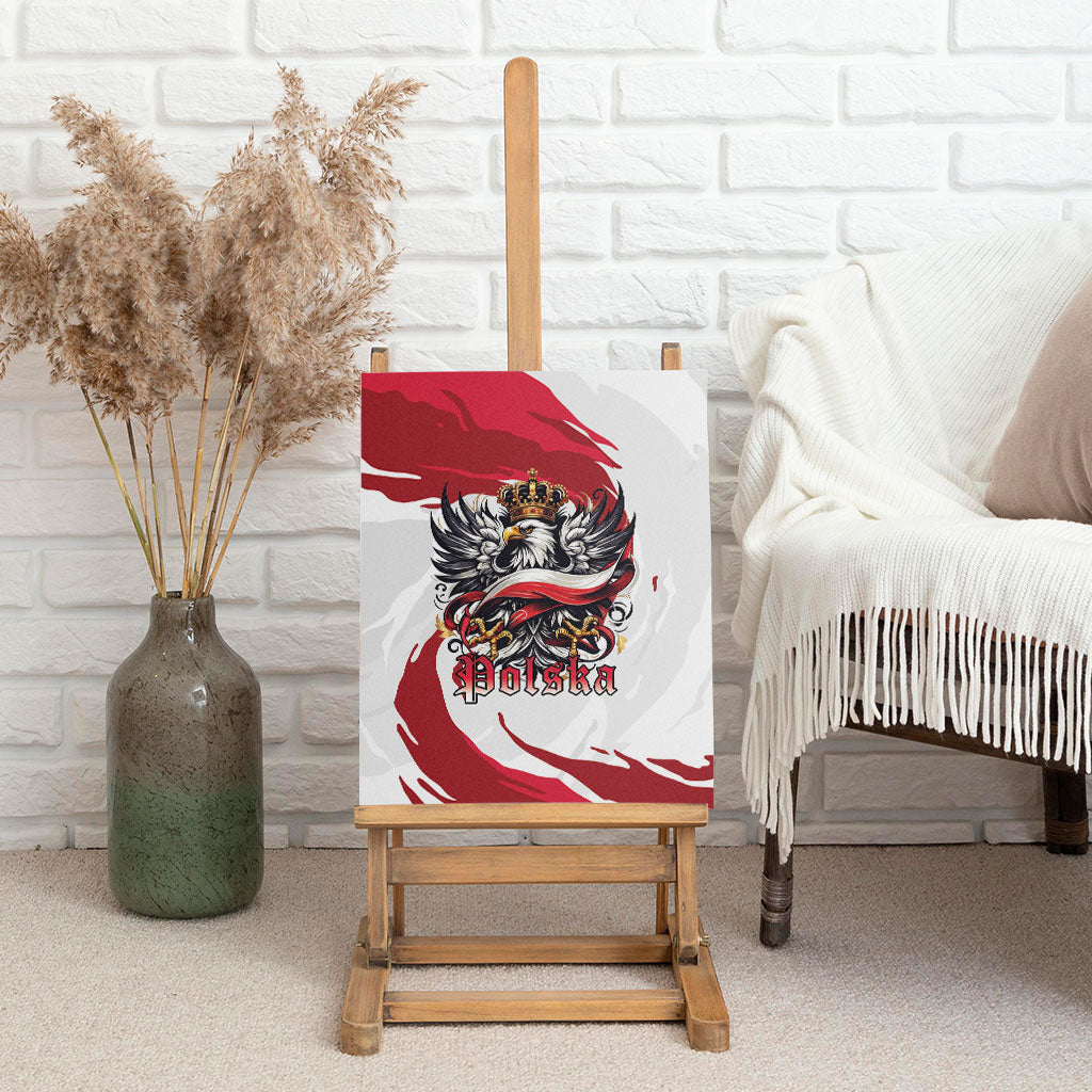 Poland National Flag Day Canvas Wall Art Fierce Polish Eagle Crown
