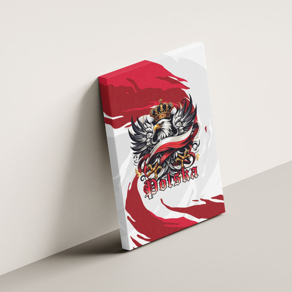 Poland National Flag Day Canvas Wall Art Fierce Polish Eagle Crown