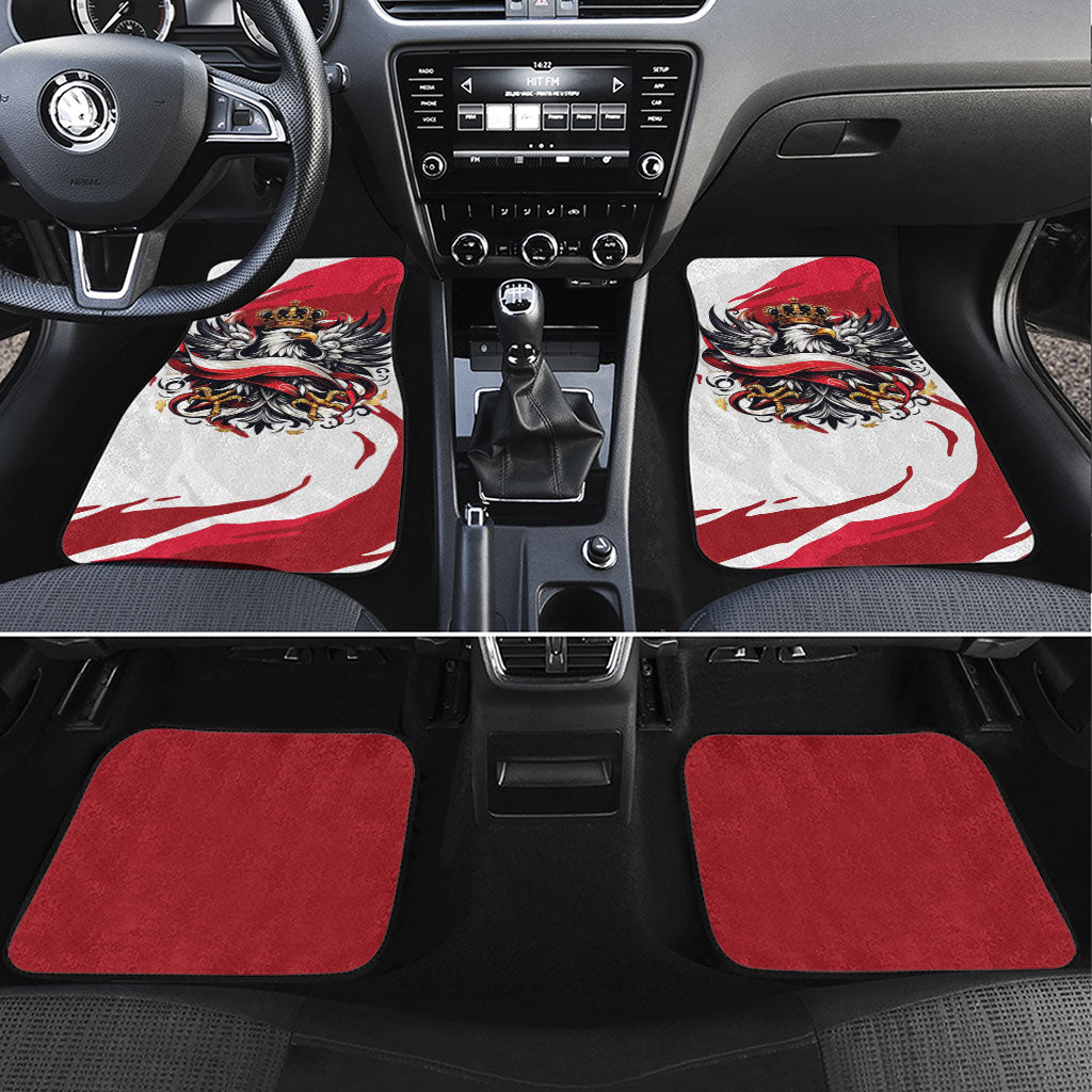 Poland National Flag Day Car Mats Fierce Polish Eagle Crown