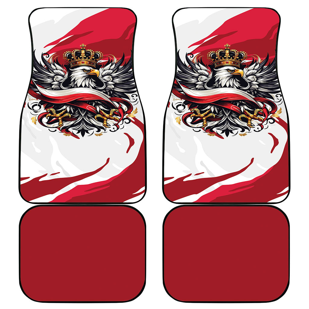 Poland National Flag Day Car Mats Fierce Polish Eagle Crown