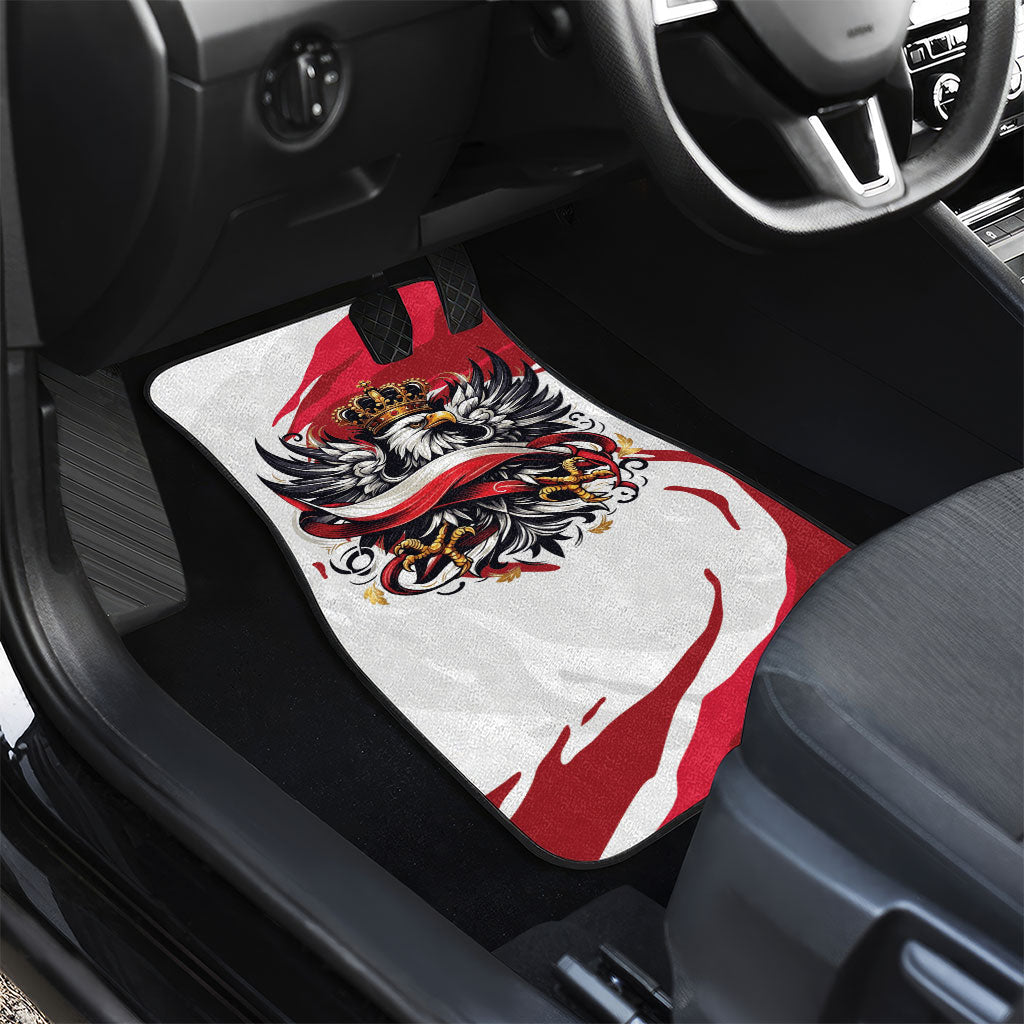 Poland National Flag Day Car Mats Fierce Polish Eagle Crown