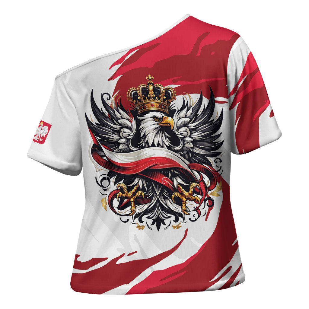 Poland National Flag Day Cross Shoulder Shirt Fierce Polish Eagle Crown