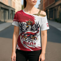 Poland National Flag Day Cross Shoulder Shirt Fierce Polish Eagle Crown