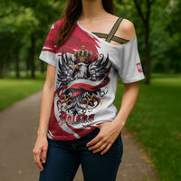 Poland National Flag Day Cross Shoulder Shirt Fierce Polish Eagle Crown